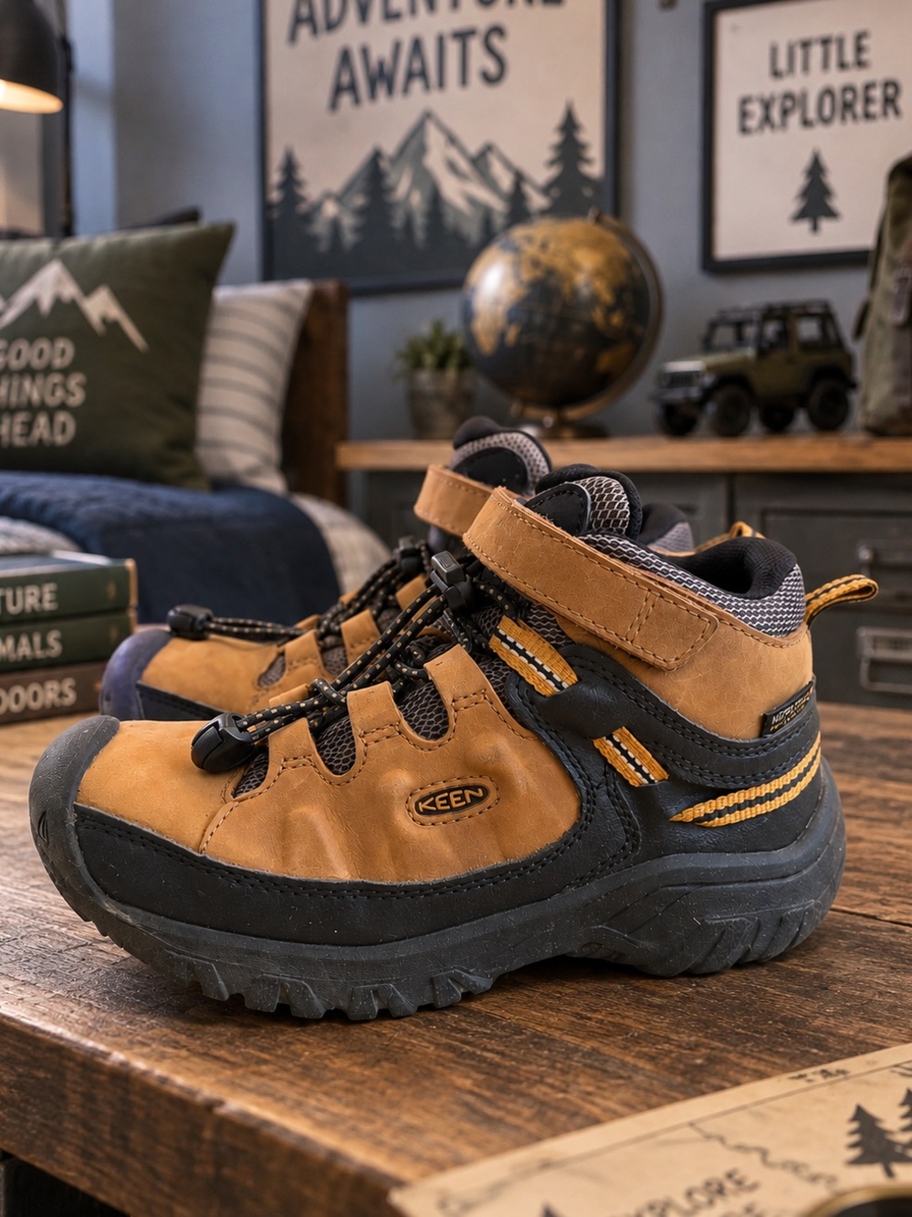 Keen Targhee Youth Boys Mid Height Brown Leather Waterproof Hiking Boot